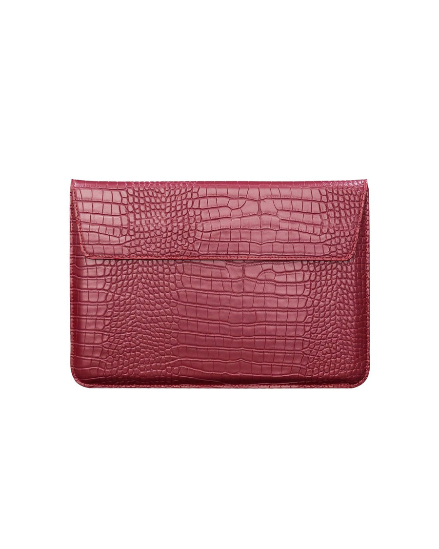 IZAKURA Wani Crocodile Laptop Sleeve Burgundy