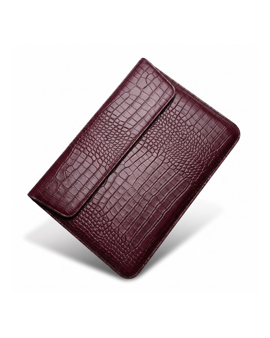 IZAKURA Wani Crocodile Laptop Sleeve Burgundy