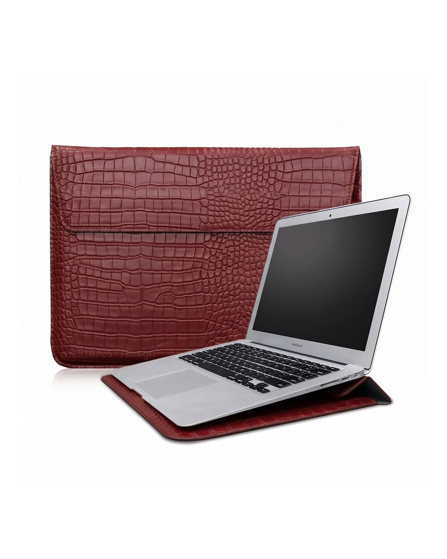 IZAKURA Wani Crocodile Laptop Sleeve Burgundy