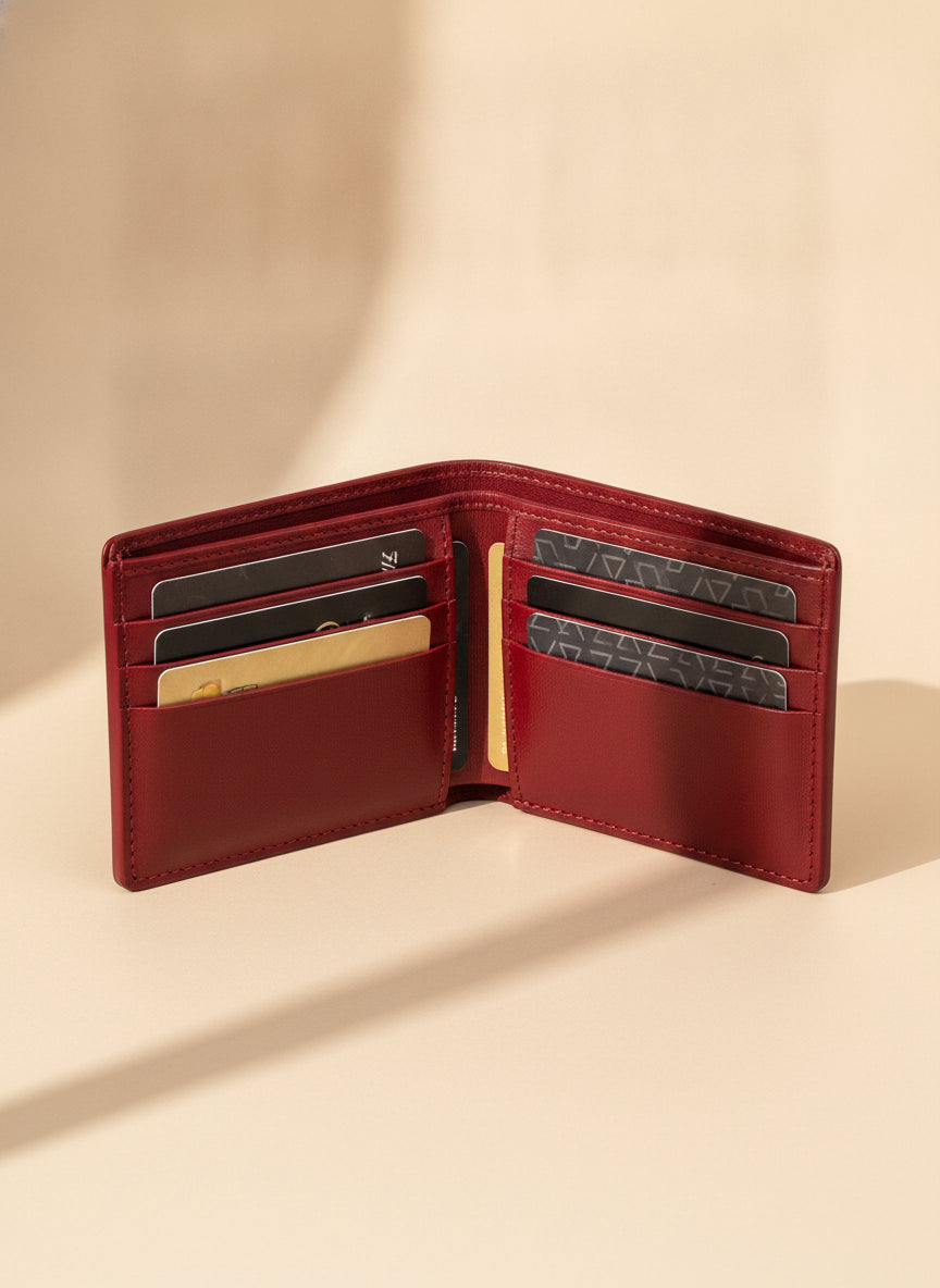 IZAKURA Bifold Wallet Cherry Red