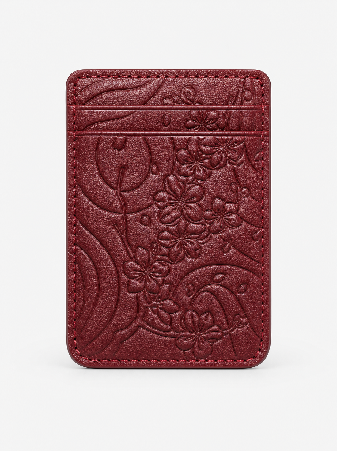 IZAKURA MagSafe Card Holder — Cherry Red