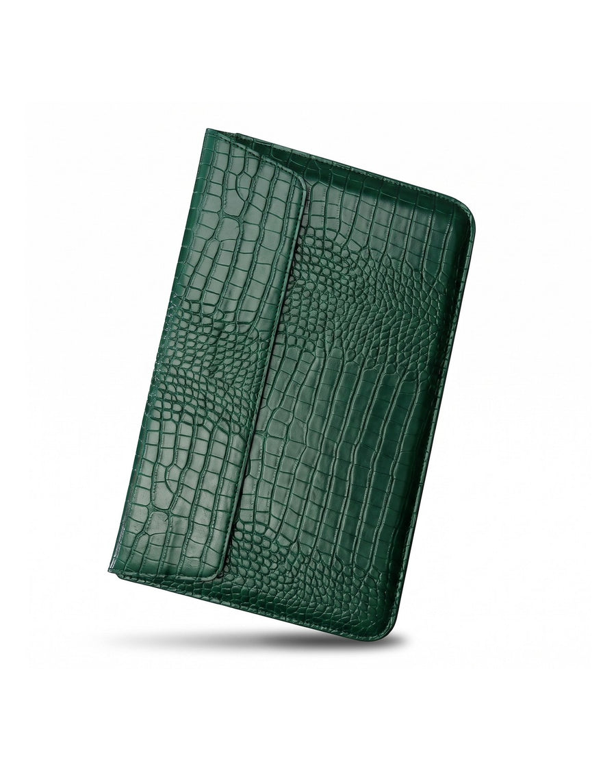 IZAKURA Wani Crocodile Laptop Sleeve Emerald Green