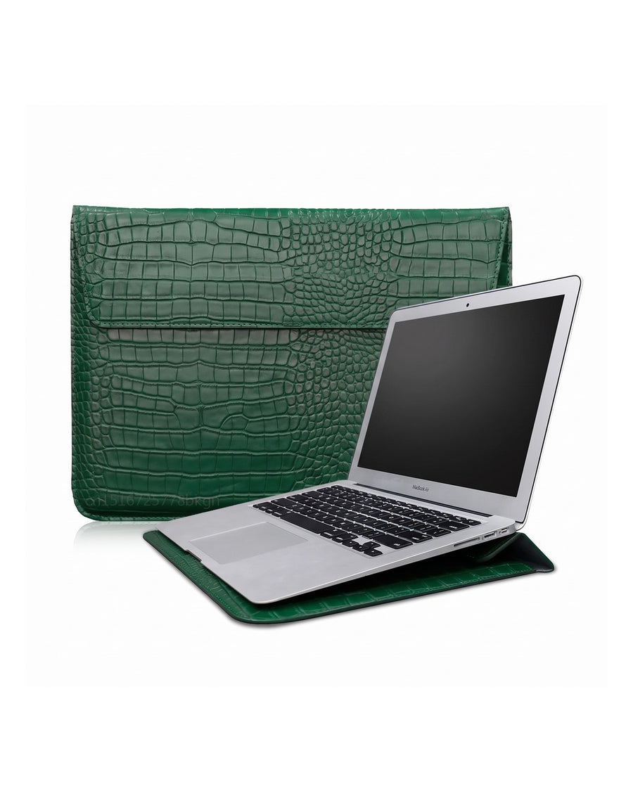 IZAKURA Wani Crocodile Laptop Sleeve Emerald Green
