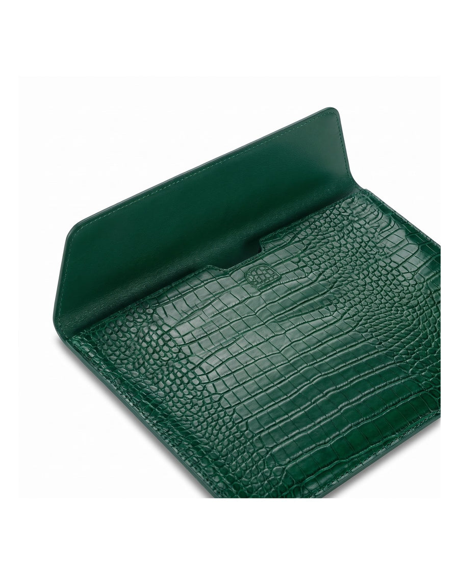 IZAKURA Wani Crocodile Laptop Sleeve Emerald Green