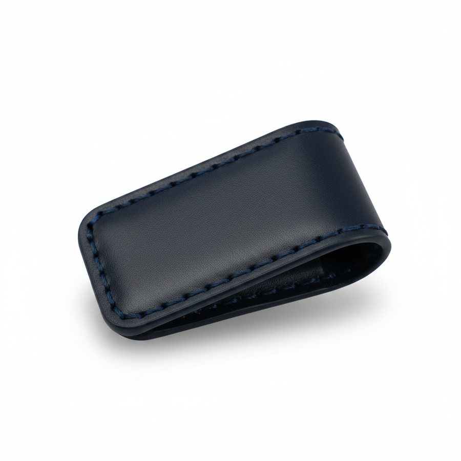 IZAKURA Leather Money Clip Ocean Blue