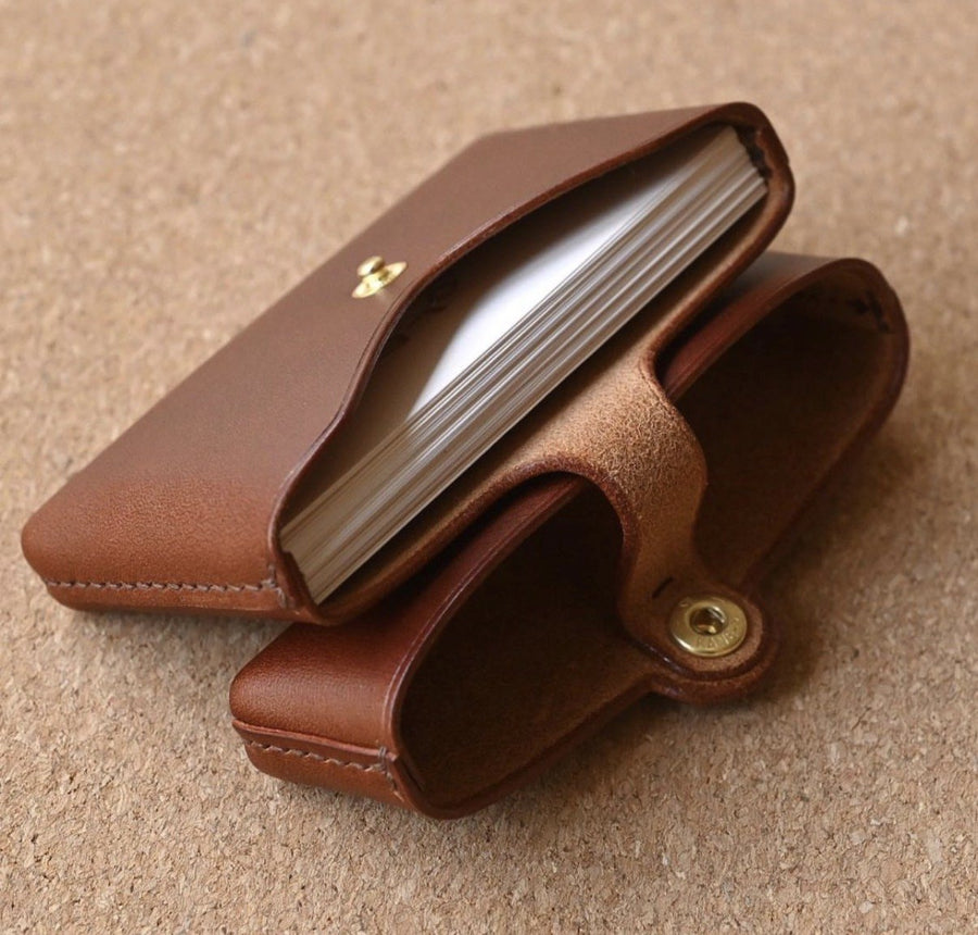 IZAKURA Origami Card Case Brown