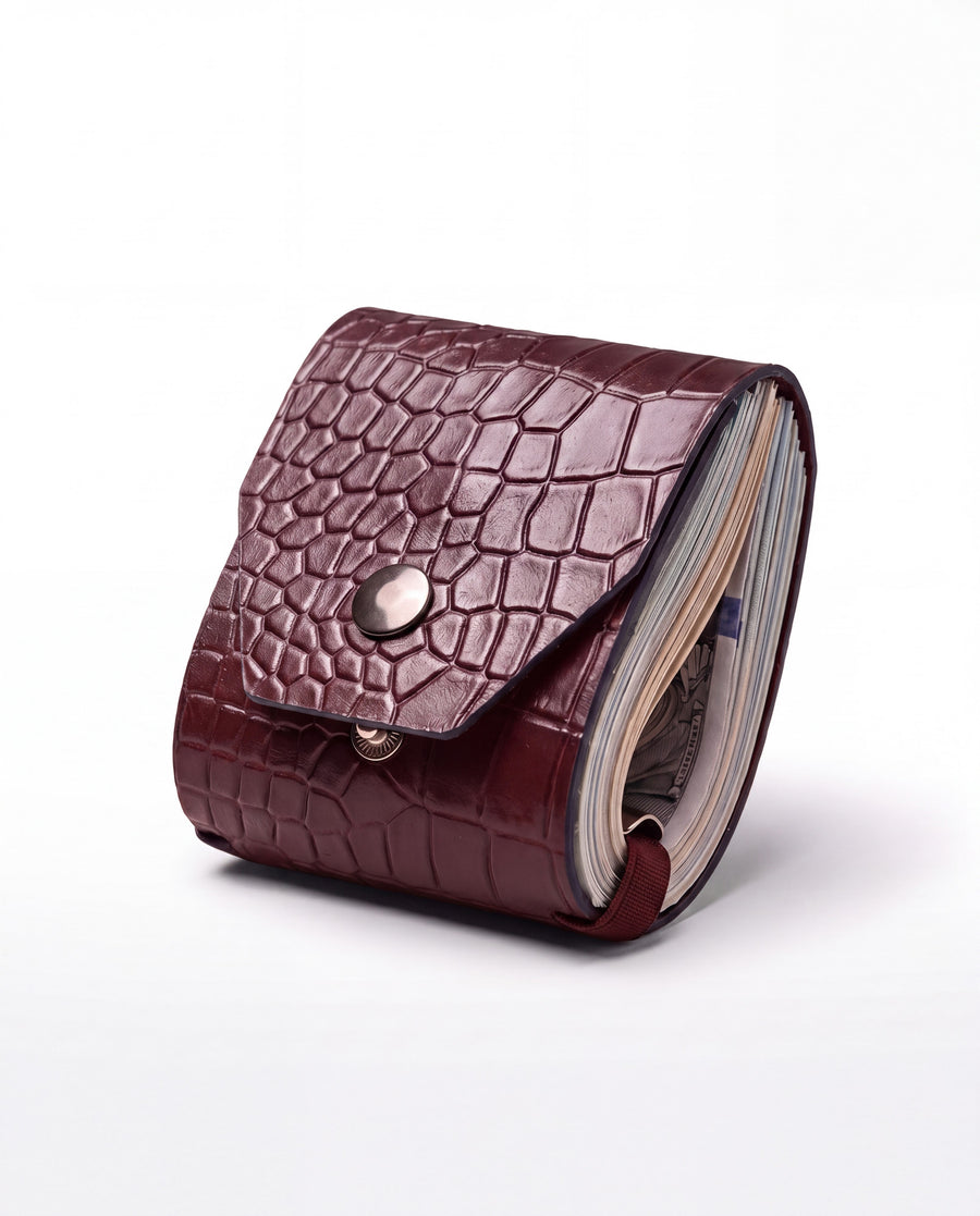 IZAKURA Tatsu Money-Clip Wallet Burgundy