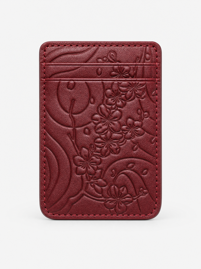 IZAKURA MagSafe Card Holder Cherry Red