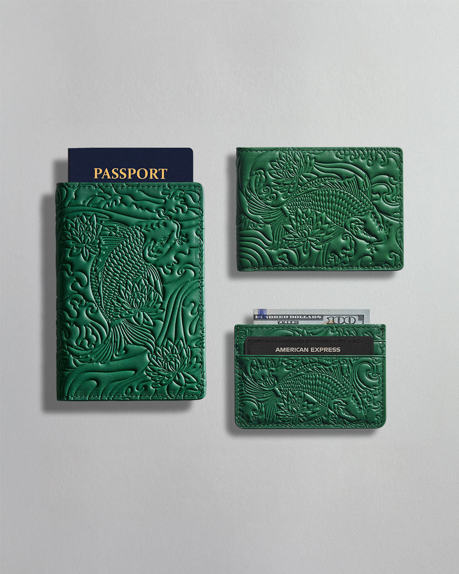 IZAKURA Card Holder Emerald Green