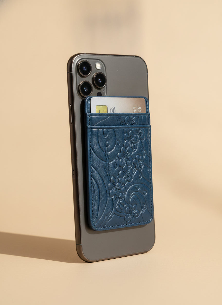 IZAKURA MagSafe Card Holder Ocean Blue